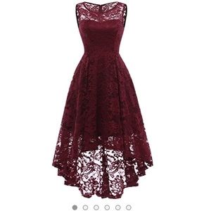 Burgundy lace dress